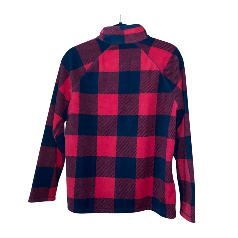 NWT - Eddie Bauer - Red Plaid Fleece Quarter Zip - Large P - Picture 3 of 5
